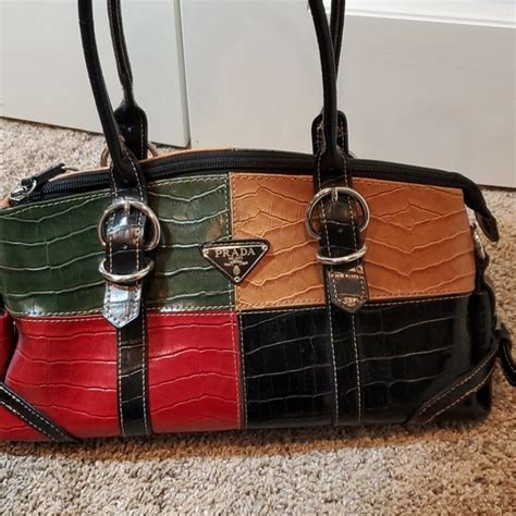 round multi colored prada bag